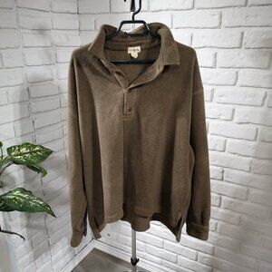J. Crew Men's Size XL Brown Fleece Straight Fit Pullover